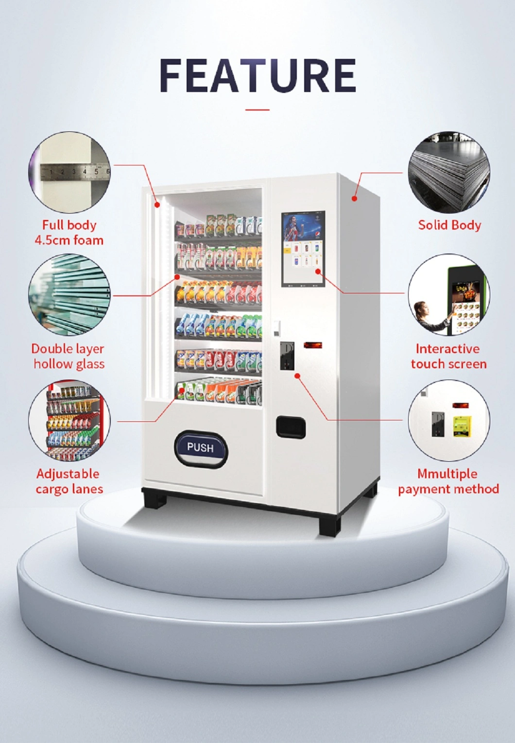 Vendlife Locker Vending Machines Coffee Machine Big Touch Screen Drinks Vending Machine for Sales with Big Capacity