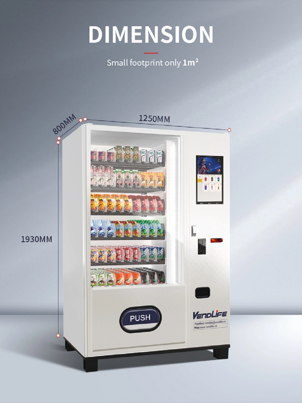 Vendlife Locker Vending Machines Cooling Beer/ Soda/ Soft Drink Vending Machine with Advertising Screen 19inches