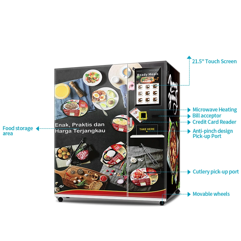 Outdoor Ready Meals Vending Machine Automatic Hot Food Vending Machine Frozen