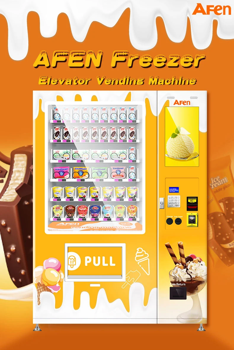 Afen Adjustable Temperature Ice Cream Frozen Meat Yogurt Food Frozen Vending Machine