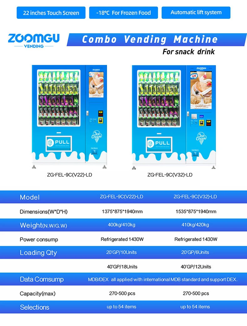 Zg Automatic Fresh Fruit Vegetables Frozen Food Vending Machine for Sale