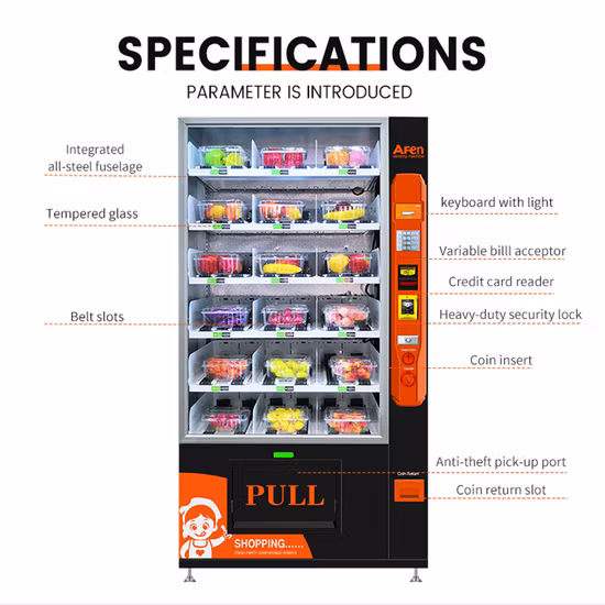Distributore automatico di ascensori per alimenti freschi Afen Maquinas De Vending per centri commerciali